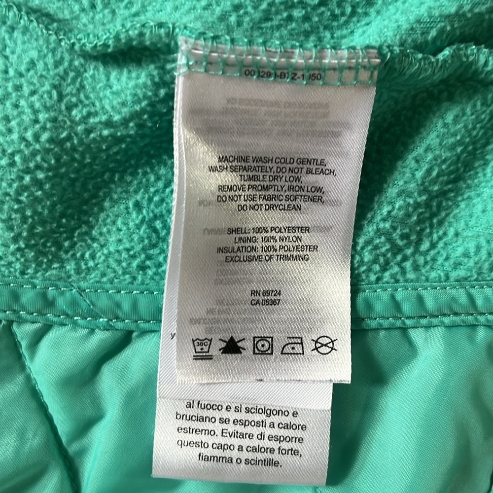 Columbia  Vest  Full zip front  3 pockets turtleneck  mint green quilted  size S - Picture 15 of 15